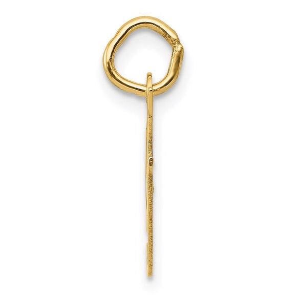 14k Yellow Gold, Ella Collection, Small Fancy Script Initial F Pendant - Picture 2 of 5